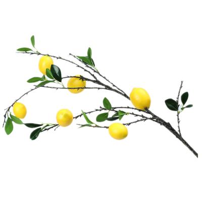 China Environment-frendly Desktop Artificial Plants Plastic Lemon Branches With Fruits For Home And Office Decor for sale