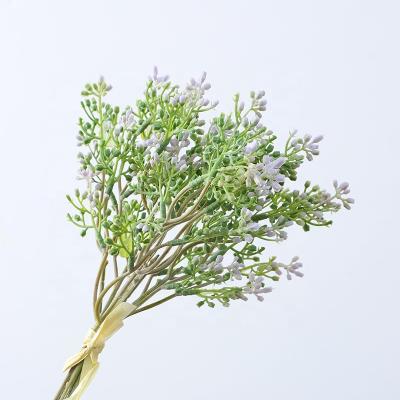 China Environment-frendly Desktop Artificial Plants Plastic Plastic Lilac Branches with Fruits for Home and Office Decor for sale