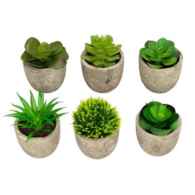 China Wholesale Eco-friendly Home Cheap Artificial Plant Mini Desktop Decoration Bonsai Artificial Succulent Pot In Paper Pulp Pot for sale