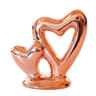 China Art Decor Rose Gold Heart Ring Holder Storage for Jewelry Engagement Wedding Ring Display Holder Stand Trinket Trays for sale