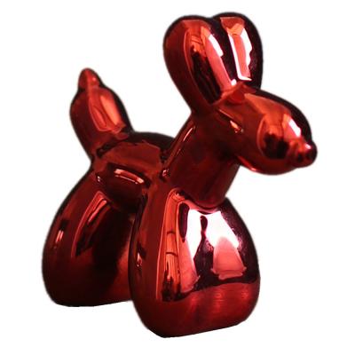 China RED China Craft Balloon Dog Shape Ring Holder Storage for Jewelry and Ring Display Stand Trinket Trays as Gift for sale