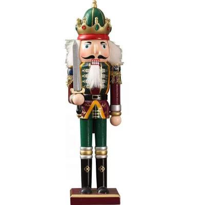 China Christmas Traditional Creative Style Brown Color Wooden Nutcracker House Decoration Ornaments Kids Toys for sale