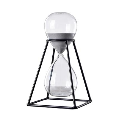 China Shabby chic metal hourglass timer 30-minute Nordic style decoration creative desktop hourglass for sale