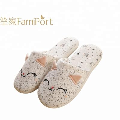 China High Quality Anti-Smell Cat Animal Shoe Indoor Slippers Cotton For Guests for sale