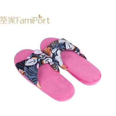 China Non-slip Sole Cloth Cross Anti-odor Cotton Flat Slippers For Ladies for sale