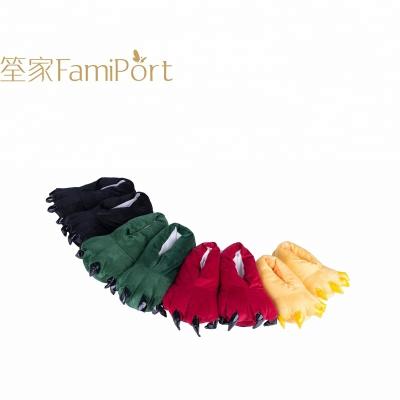 China Hot Sale Multi Color Anti-odor Monster Feet Plush Animal Claw Slippers for sale