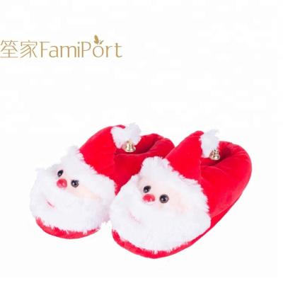 China Anti-Smell Customized Santa Claus Red Indoor Warm Winter Slippers for sale