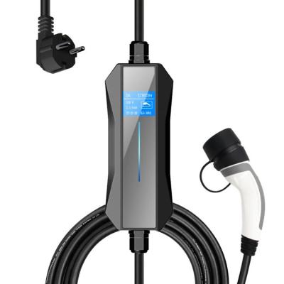 China Single phase type EVSE 16A - 2 EV car charger charging cable with schuko plug 255*109*55mm for sale