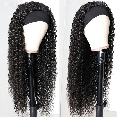 China Jerry Curl Vendor Jerry Curly Headband Wigs 150% Density Brazilian Hair Wigs Ice Silky Headband Wigs for sale