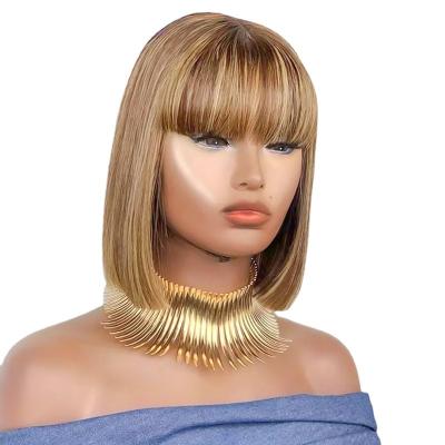 China Hot Selling Unprocessed Brazilian Virgin Hair Bob Wig Cuticle Aligned 150% Silky Straight Wave Human Hair Wigs for sale