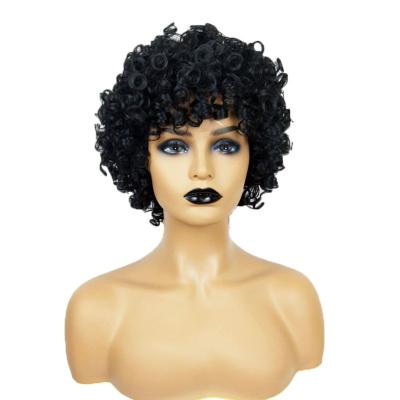 China High Density Heat Resistant Afro Wave Curly Synthetic Hair Wigs High Density Heat Resistant Synthetic Wigs for sale