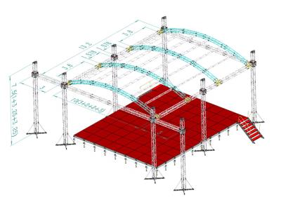 China Outdoor Aluminum Concert Stage Light Truss Curved Roof Truss System for sale