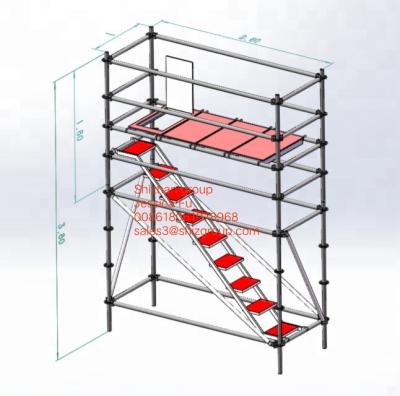 China Customized Mobile Steel Scaffold Aluminium Access Tower diagonal pipe for sale