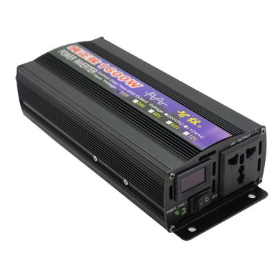 China Home appliance car inverter 12V/24V/48/62V 220V 1600W voltage transformer pure sine wave power inverter DC12V to AC 220V converter+ LED display for sale