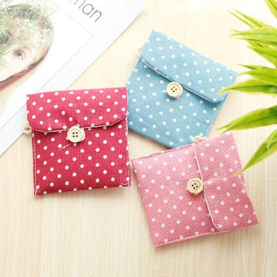 China 2021Amazon Viable Hot Selling Cute Japanese and Korean Cloth Coin Clutch Sanitary Napkin Package Bag, Aunt Towel Storage Bag for sale