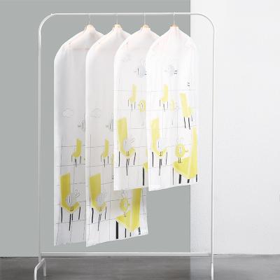 China Fashion Simple Printing Clothes Bag Dust Cover Transparent Hanging Clothes Cover Bag Dust Cover Household Dust Gauze Hanging Bag for sale