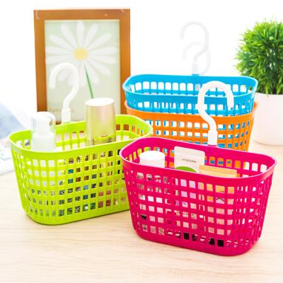 China Hot-selling Sustainable Household Storage Basket Plastic With Handles Pantry Organization Basket For Kitchen And Bathroom Debris Storage Basket for sale