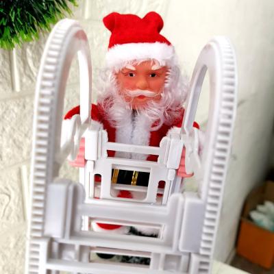 China 2021 Popular Christmas Gift Amazon Gift Elderly Climbing Bead Ladder Music Santa Claus Decoration Electric Ladder Elderly for sale