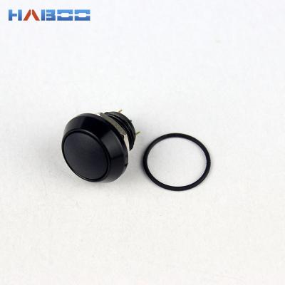 Cina Aluminum Alloy 12mm Mini Push Button 1NO Micro Switch Screw Terminal Black Anodized Momentary Waterproof Push Button Switch in vendita