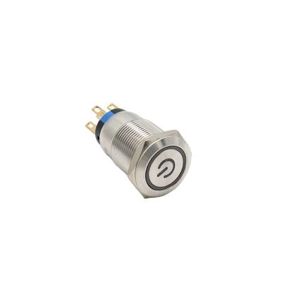 China Momentary or On Symbol Can Be Off Customized 16MM 19mm 22mm 1NO1NC 2NO2NC Dot Illuminated Power Symbol Push Button Switch For Car for sale