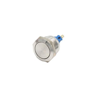 China 22mm Flat Head Vandal Momentary or Maintained Push Button Switch Anti 3A Waterproof Reset Metal Electrical Push Button Switches à venda