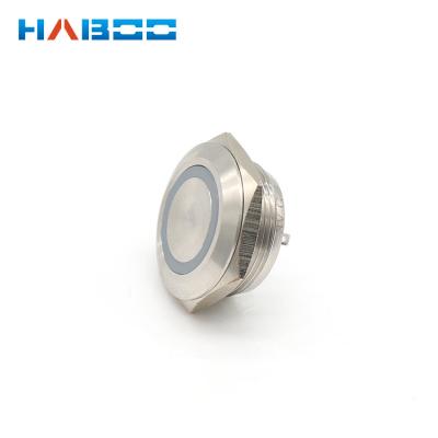 China HABOO 22mm Ring Illuminated Metal Push Button Momentary Waterproof Switch EP22-PE-AL53R à venda