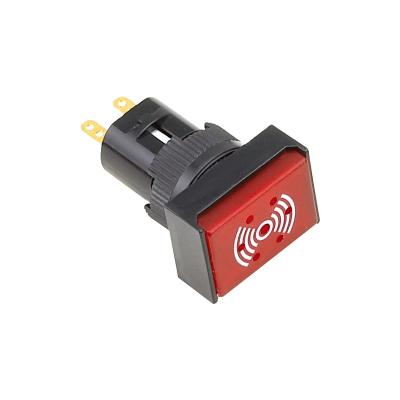 China dia.16mm with red color led continuous rectangle ringer head 24v buzzer switch 16mm dia. for sale