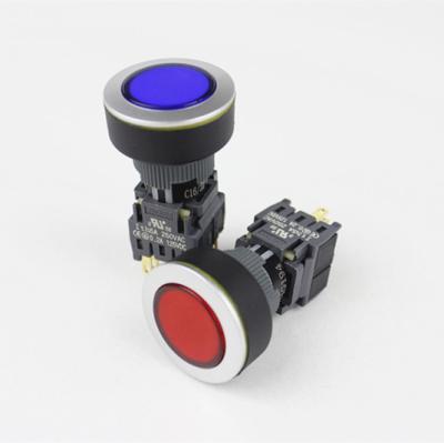 China IP65 mechanical switch 16/22mm sliver ring color ultra-thin color head on /off switch with led round/square 24v 5A 250V for sale