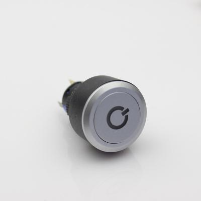 China 22mm 1NO1NC Power Plastic Symbol Plastic Push Button Switch for sale