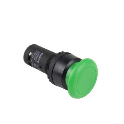 China 22mm Green Electric Head Switch 250V Momentary Mushroom Push Button Switches Mushroom Head for sale