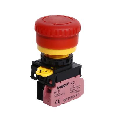 China HABOO 22mm Emergency Stop Switch with Lamp IDEC Similar 6V 12V 24V 110V 220V HQ22-F4R01L for sale