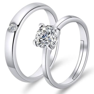 China Wholesale Fashion Couples Flower Shape Zirconia Wedding Ring CLASSIC for sale