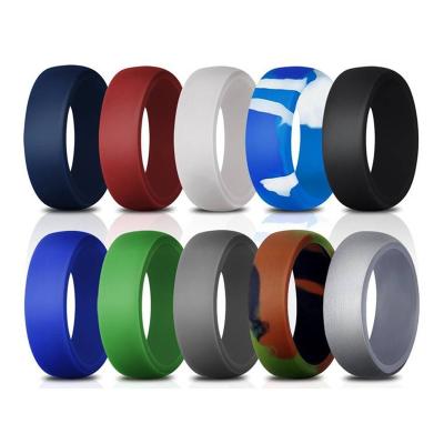 China Simple Silicone Wedding Ring Affordable Silicone Rubber Wedding Bands Durable Comfortable Rings for sale