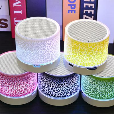 China Portable Mini Wireless Loudspeaker Crack LED TF Card USB Subwoofer MP3 Music Noise Column LED Flashing Light BT Speaker For PC Mobile Phone for sale