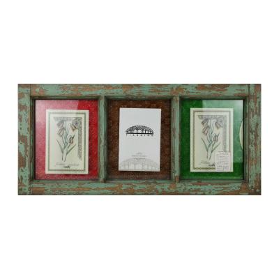 China Wooden Window 3 Wooden Picture Collage 3 Handmade Opening Shabby Chic Collage Distressed View for sale