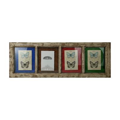 China Pine Distressed Wooden Picture Frames Rustic Decorative Shabby Chic Handmade Modern Wooden Collage Collage Table Frames for sale