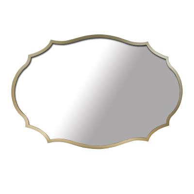 China Minimalist High-grade Distinctive Mirror Stainless Steel Shape Gold Style Personality Irregular Glass Mirror for sale