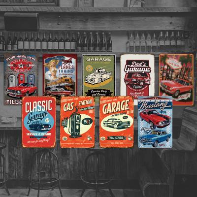 China Africa Factory Price 20*30CM Embossed Metal Signs Wholesale Retro Vintage Metal Garage Signs for sale