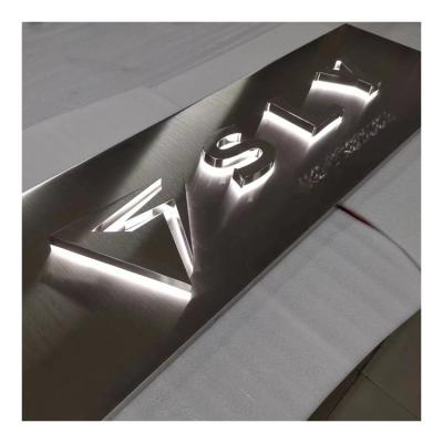 China Vintage Metal Backlit Signage Energy Saving Polished Brushed Letters LED 3D Illuminated Channel Letters Signs For Advertising for sale