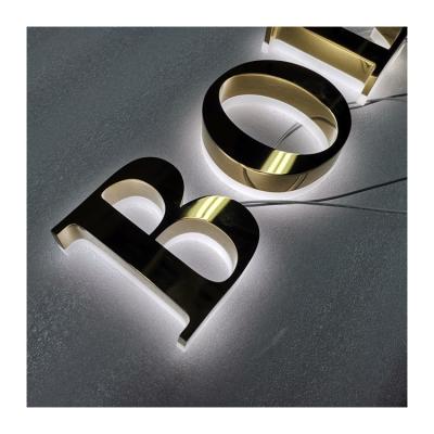 China Custom Buildings Business Custom Signs 3d Stainless Steel Interior Wall Letter Logo Sign Mirror Metal Design for sale