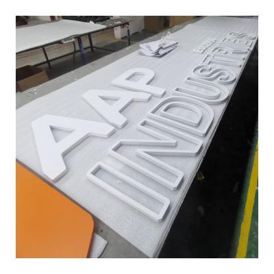 China Buildings Stainless Steel Alphabet Letters Suppliers Custom Company 3D Business Logo Office Sign Wall for sale