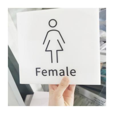 China Eco-friendly Custom Indoor Acrylic Door Sign Home Office Plate Number Sign Board Toilet and Bathroom Door Sign for sale