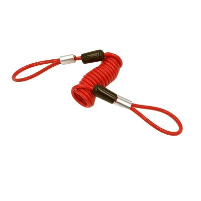 China Diving.etc 1.2m stainless steel 304 stainless steel spring wire rope expandable soft sling red PE coated 4mm scuba diving customized for sale