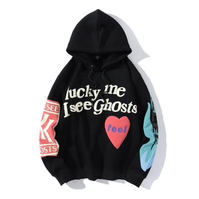 China European and American fashion Anti-wrinkle brand Bieber Kanye the same love graffiti letter printed hoodie hip-hop jacket for sale