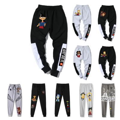 China Anti-wrinkle men's fall weepers border cartoon printed cotton pants with bound legs men's sports casual pants for sale