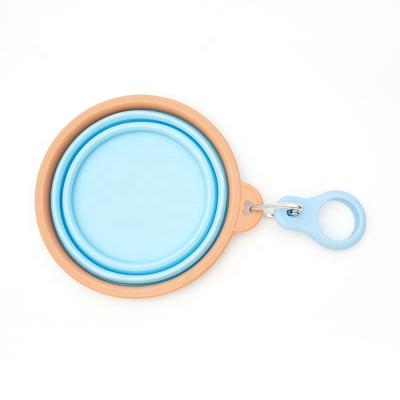 China Custom Free Sample Silicone Collapsible Pet Water Viable Collapsible Travel Dog Bowl for sale