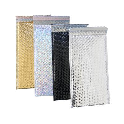 China Rose Gold Aluminized Film Tied Bubble Wrap Rope and Bubble Wrap Bag Custom Logo Colorful Silk Packaging Custom Logo for sale