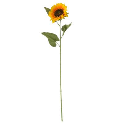 China Touch Natural Indoor Decoration Single Heads 80CM Artificial Sunflowers Flower Bouquets for sale