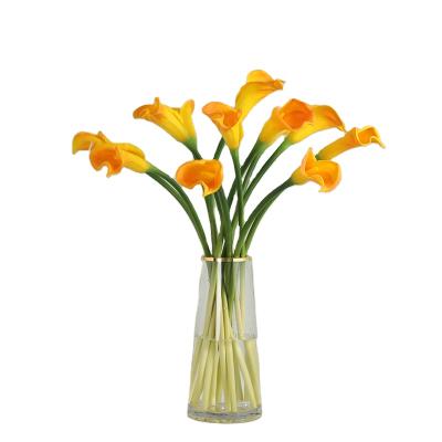 China Hot Selling Artificial Decorative Flowers Mini Real Touch Artificial Calla Lily Flower Natural Touch Home Decor PU for sale