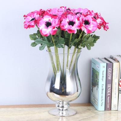 China Single headed natural touchstone geranium artificial flower wedding hand bouquet artificial flower decoration for sale